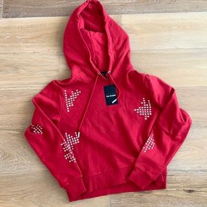 The Kooples fleece hoodie with pyramid studs size 2